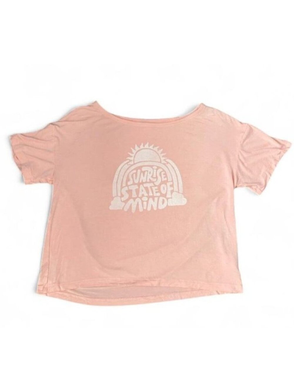 Old Navy Sunday Sleep Pink Graphic Rainbow Pajama Top Round Neck XS